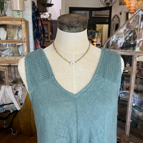 Karamel Linen Dress - Mesh