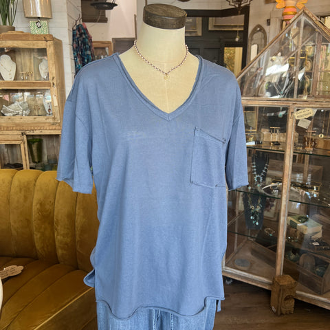 Willow V-Neck Tee - Navy