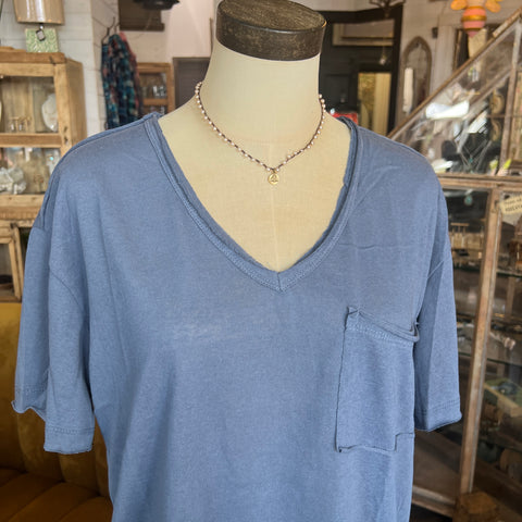 Willow V-Neck Tee - Navy
