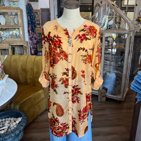 Dreamy Velvet Tunic - Rust