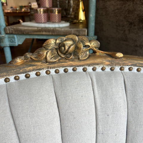 Natural Canvas Settee - Vintage