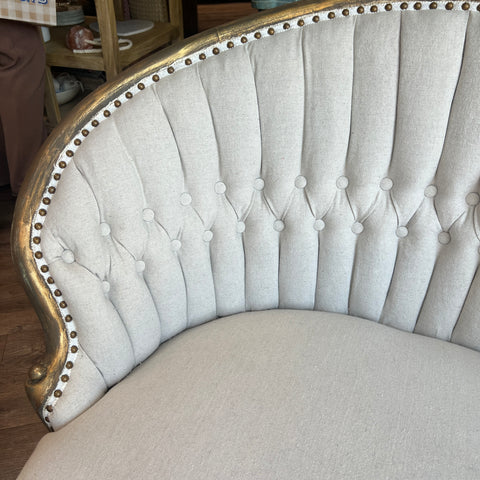 Natural Canvas Settee - Vintage