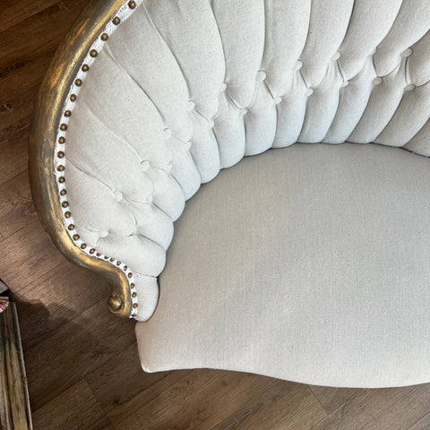 Natural Canvas Settee - Vintage