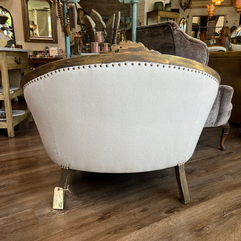 Natural Canvas Settee - Vintage