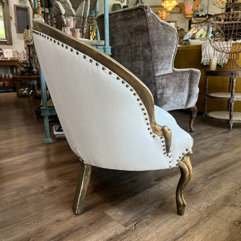 Natural Canvas Settee - Vintage