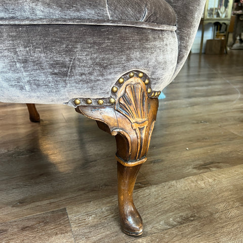 Chocolate Velvet Chair - Vintage
