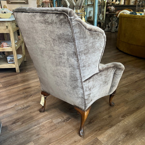 Chocolate Velvet Chair - Vintage