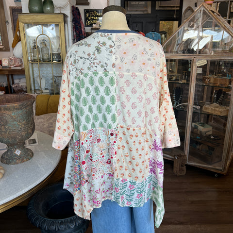 Irid Patchwork Kimono - Ivory