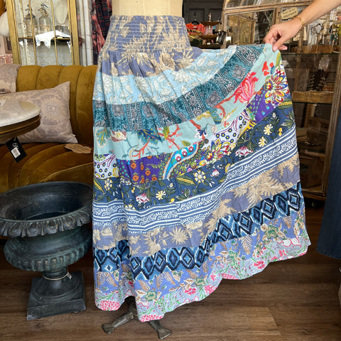 Vidia Cotton Skirt - Blue