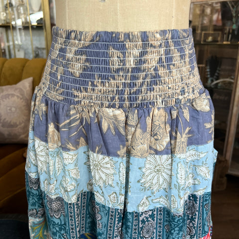 Vidia Cotton Skirt - Blue