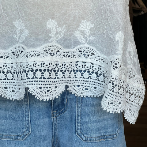 Sofina Lace Tank - White
