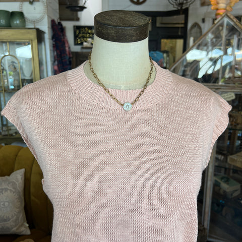 Vicki Ribbed Tee - Peach