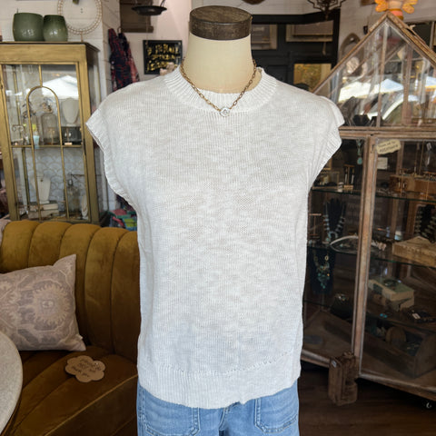 Vicki Ribbed Tee - Milk