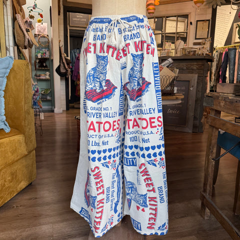 Printed Cotton Wide Leg Pant