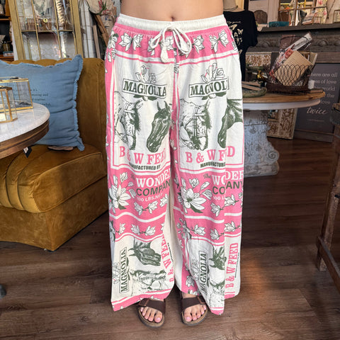 Printed Cotton Split Leg Pant