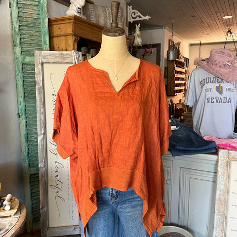 Linen Combo Top