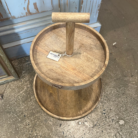 Mango Wood 2-Tier Display