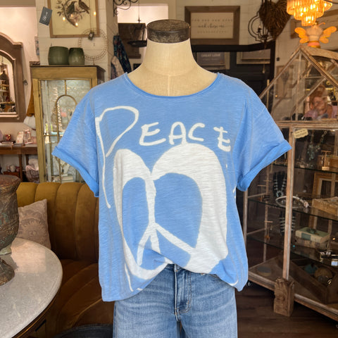 Peace & Love Tee - Sky