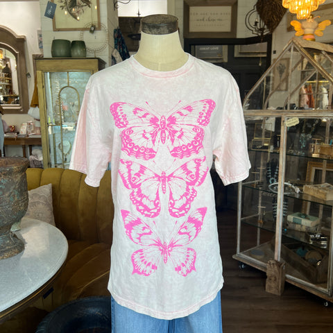 Butterfly Trio Tee - Pink