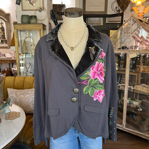 Colonel Floral Jacket - Charcoal