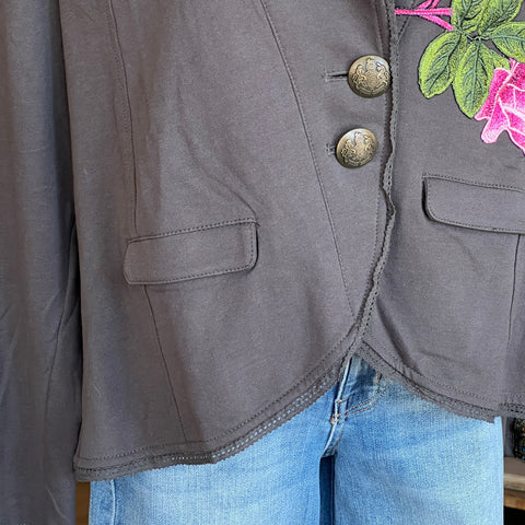 Colonel Floral Jacket - Charcoal