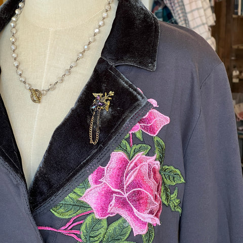 Colonel Floral Jacket - Charcoal