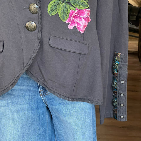 Colonel Floral Jacket - Charcoal