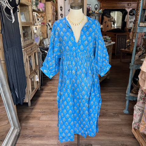 Mylah Midi Dress - Blue/Green