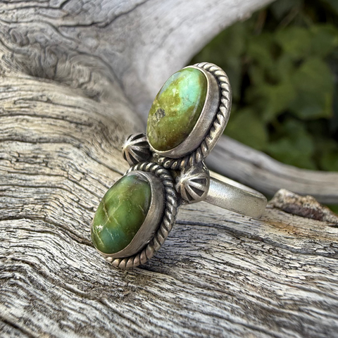 Double Sonoran Gold Turquoise Ring