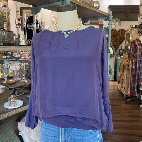 Silk Banded Top - Long Sleeve