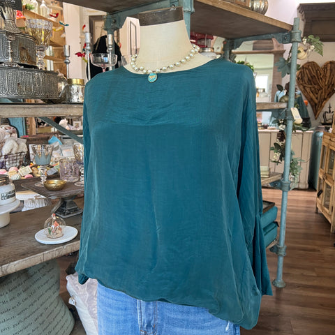 Silk Banded Top - Long Sleeve