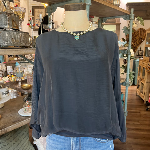 Silk Banded Top - Long Sleeve