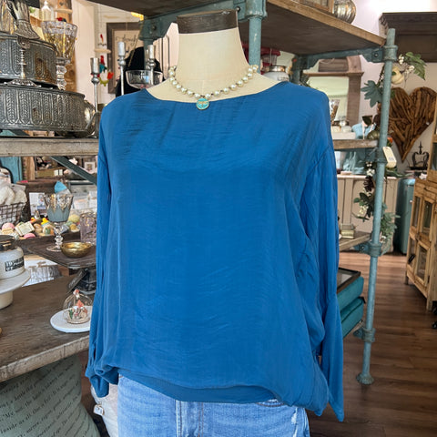Silk Banded Top - Long Sleeve