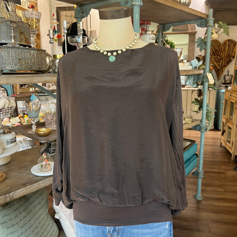 Silk Banded Top - Long Sleeve