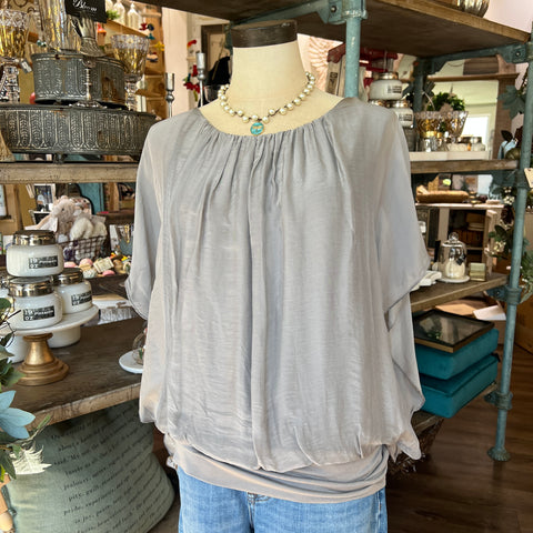Silk Banded Top - Short Sleeve
