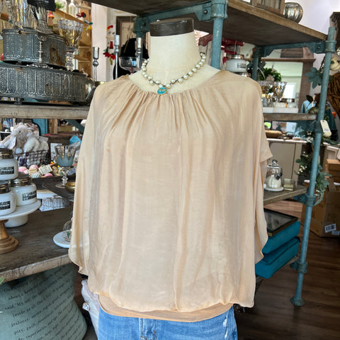 Silk Banded Top - Short Sleeve