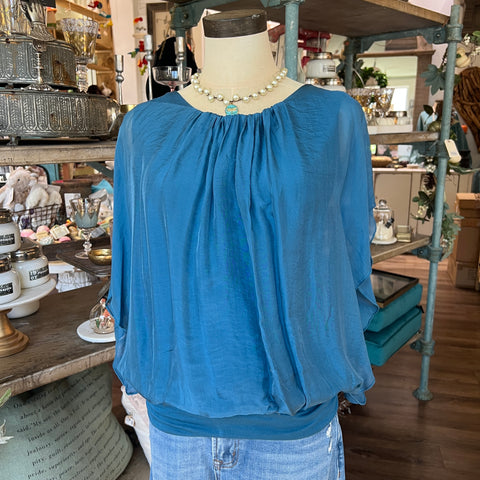 Silk Banded Top - Short Sleeve