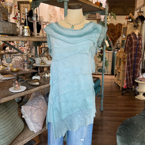 Silk Ruffle Tank