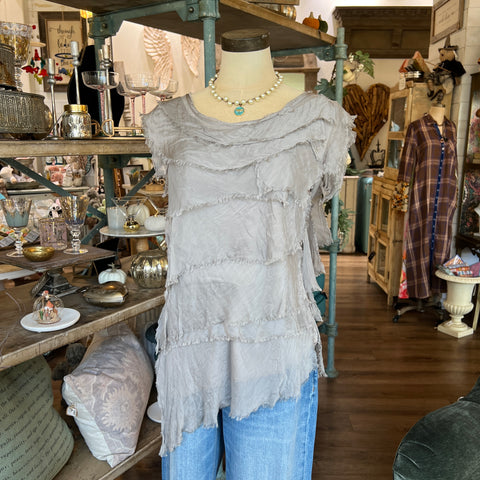 Silk Ruffle Tank