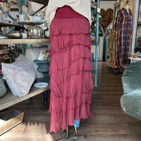 Silk Ruffle Skirt