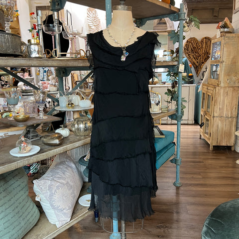 Mid-Length Silk Ruffle Dress