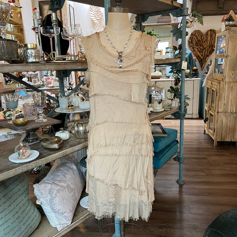 Mid-Length Silk Ruffle Dress