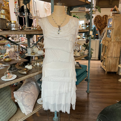 Mid-Length Silk Ruffle Dress