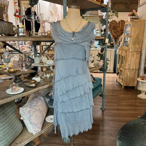 Mid-Length Silk Ruffle Dress