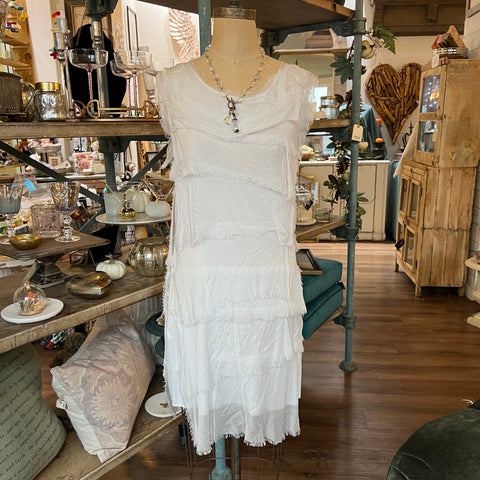 Mid-Length Silk Ruffle Dress