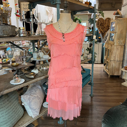 Mid-Length Silk Ruffle Dress