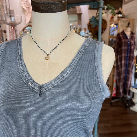 Sequin V-Neck Tank