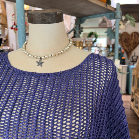 Crochet Knit Top - Violet