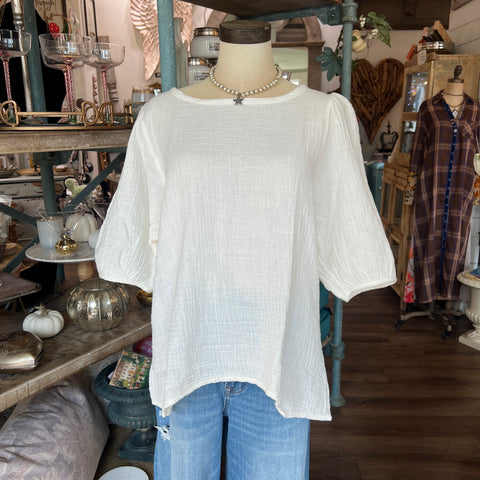 Coralee Cotton Gauze Top