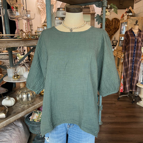 Coralee Cotton Gauze Top